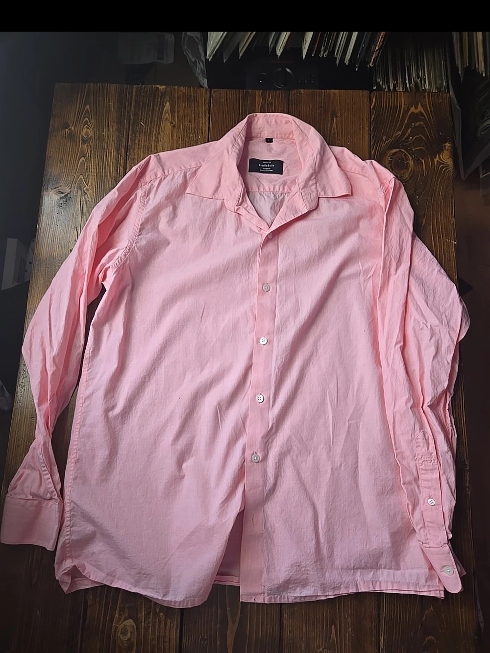Studiosuits dusty Pink Men's Dress Shirt with Spread Collar large